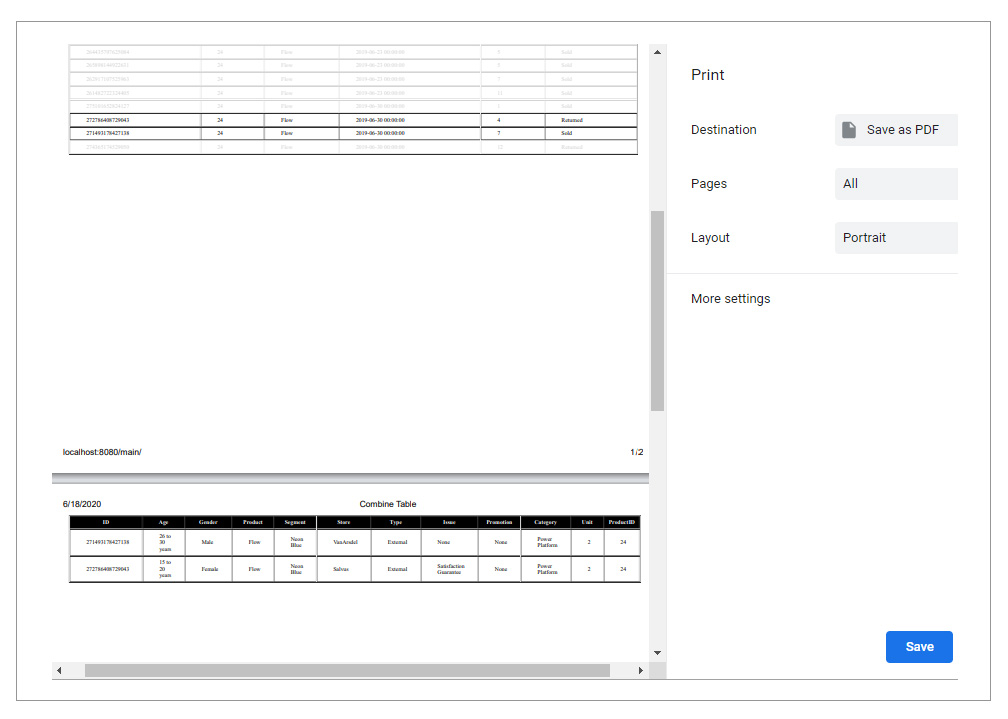 Embedded Power BI Custom Print Functionality - CloudMoyo